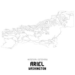 Ariel Washington. US street map with black and white lines.