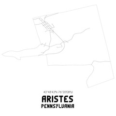 Aristes Pennsylvania. US street map with black and white lines.