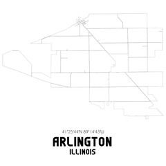 Arlington Illinois. US street map with black and white lines.