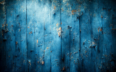 old wooden background blue painted