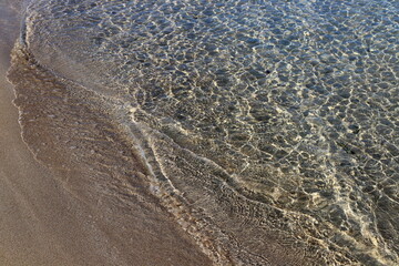 The color of the water in the mediterranean sea in shallow water