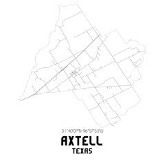 Fototapeta premium Axtell Texas. US street map with black and white lines.