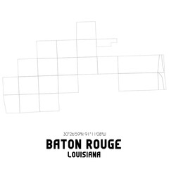 Baton Rouge Louisiana. US street map with black and white lines.
