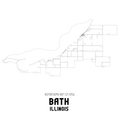 Bath Illinois. US street map with black and white lines.