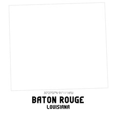 Baton Rouge Louisiana. US street map with black and white lines.