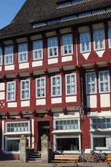 Einbeck Fachwerk am Marktplatz Hochformat
