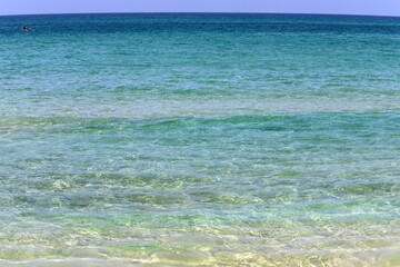 The color of the water in the mediterranean sea in shallow water