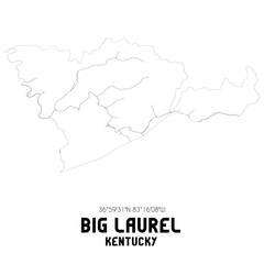 Big Laurel Kentucky. US street map with black and white lines.