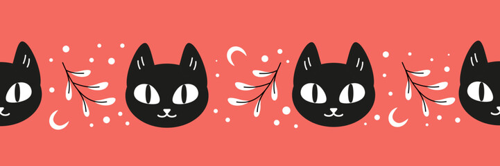 Cute hand drawn Halloween seamless pattern, colorful doodle background, great for Halloween banners, wallpapers, textiles, wrapping  vector design © Katya Moon