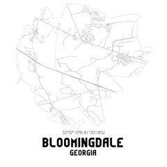 Bloomingdale Georgia. US street map with black and white lines.