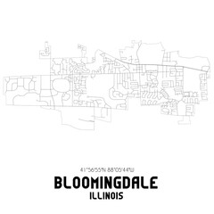 Bloomingdale Illinois. US street map with black and white lines.