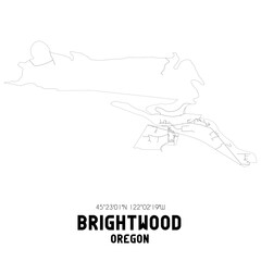 Brightwood Oregon. US street map with black and white lines.