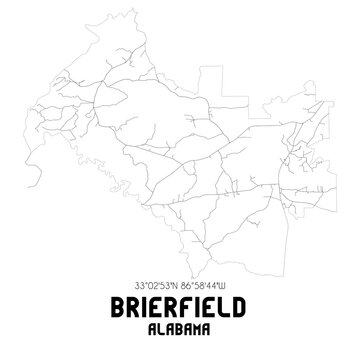 Brierfield Alabama. US street map with black and white lines.
