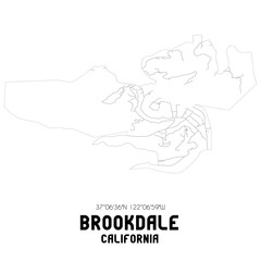 Brookdale California. US street map with black and white lines.