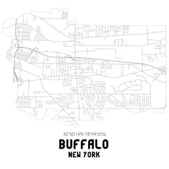 Fototapeta na wymiar Buffalo New York. US street map with black and white lines.