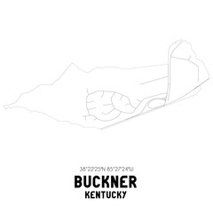 Buckner Kentucky. US street map with black and white lines.