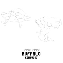 Buffalo Kentucky. US street map with black and white lines.