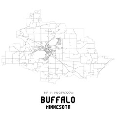 Buffalo Minnesota. US street map with black and white lines.