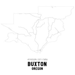 Buxton Oregon. US street map with black and white lines.
