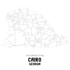Cairo Georgia. US street map with black and white lines.