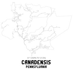 Fototapeta na wymiar Canadensis Pennsylvania. US street map with black and white lines.