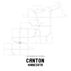 Fototapeta premium Canton Minnesota. US street map with black and white lines.
