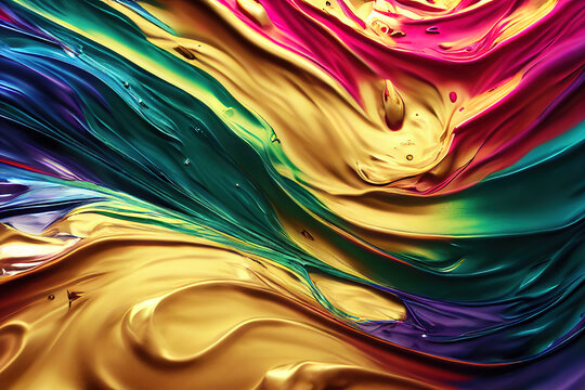 3 d render. Abstract background with  painting in colorful vivid colors. Swirls and spreading.