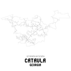Cataula Georgia. US street map with black and white lines.