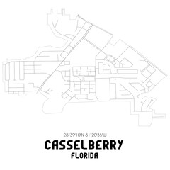 Casselberry Florida. US street map with black and white lines.