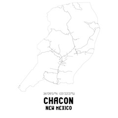 Chacon New Mexico. US street map with black and white lines.