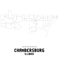 Chambersburg Illinois. US street map with black and white lines.