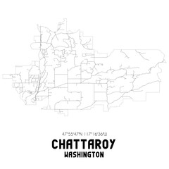Chattaroy Washington. US street map with black and white lines.
