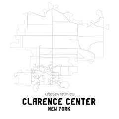 Clarence Center New York. US street map with black and white lines. - obrazy, fototapety, plakaty