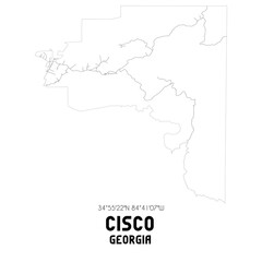 Fototapeta premium Cisco Georgia. US street map with black and white lines.