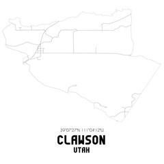 Fototapeta premium Clawson Utah. US street map with black and white lines.