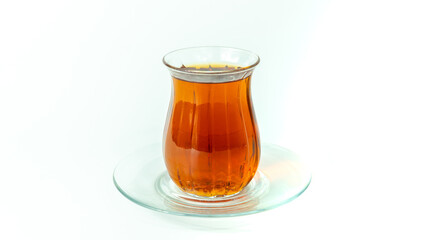 Turkish tea. Traditional Turkish tea isolated on white background.