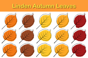 Autumn Linden Leaf Set