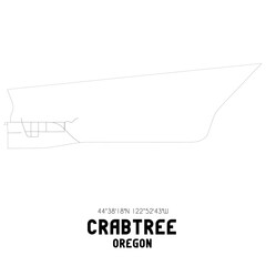 Crabtree Oregon. US street map with black and white lines.