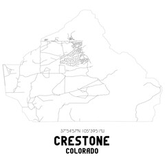 Crestone Colorado. US street map with black and white lines.