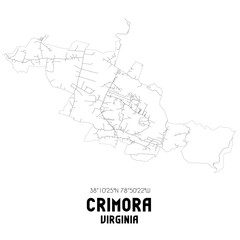 Fototapeta premium Crimora Virginia. US street map with black and white lines.