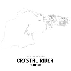 Fototapeta na wymiar Crystal River Florida. US street map with black and white lines.