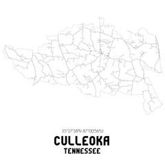 Culleoka Tennessee. US street map with black and white lines.