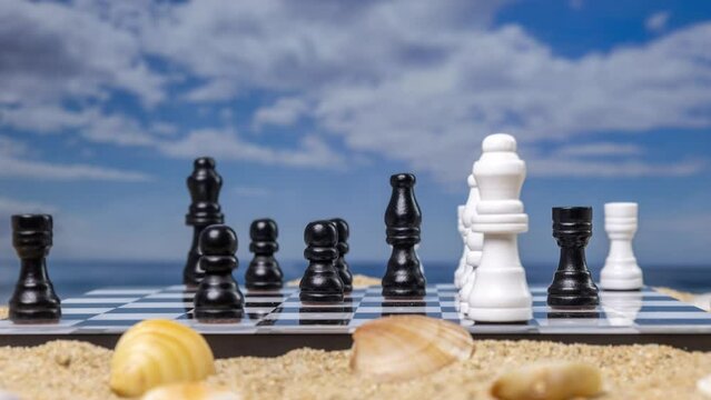 Chess on a beautiful beach