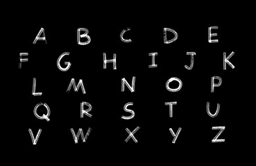 Hand drawn cute font for your type design posters greeting card website banners video blogs.  Hand drawing brush vector doodle abc. Alphabet sketch vector illustration. Set of isolated letters.  