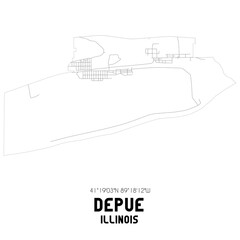 Naklejka premium Depue Illinois. US street map with black and white lines.