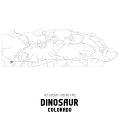 Dinosaur Colorado. US street map with black and white lines.