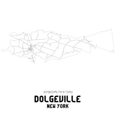 Dolgeville New York. US street map with black and white lines.