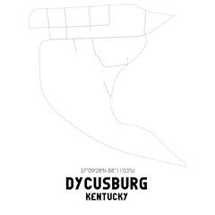 Dycusburg Kentucky. US street map with black and white lines.