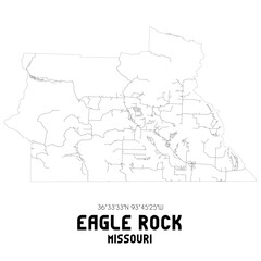 Eagle Rock Missouri. US street map with black and white lines.