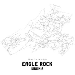 Fototapeta na wymiar Eagle Rock Virginia. US street map with black and white lines.